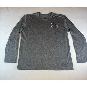 Nike Dri-FIT Long Sleeve Gray Graphic T-Shirt Activewear Mens Medium